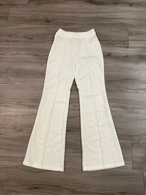SHEIN White Boot-Cut Seam Detail Pants